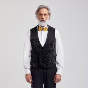 Abito elegante – Abito da uomo di lusso Gala, dettagli cangianti neri, 100% made in Italy