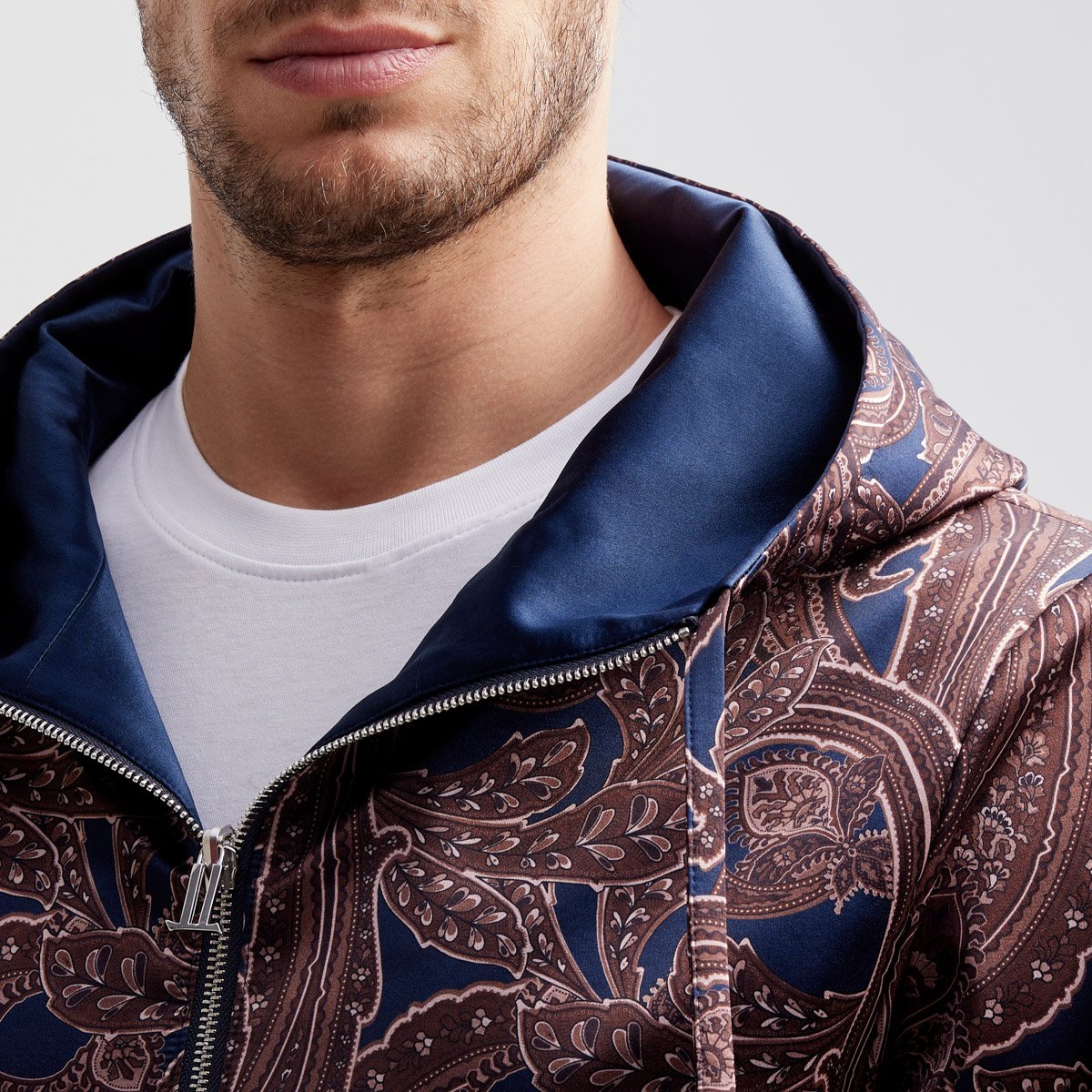 Giacca Casual – Bomber reversibile in seta, 100% made in Italy - immagine 4