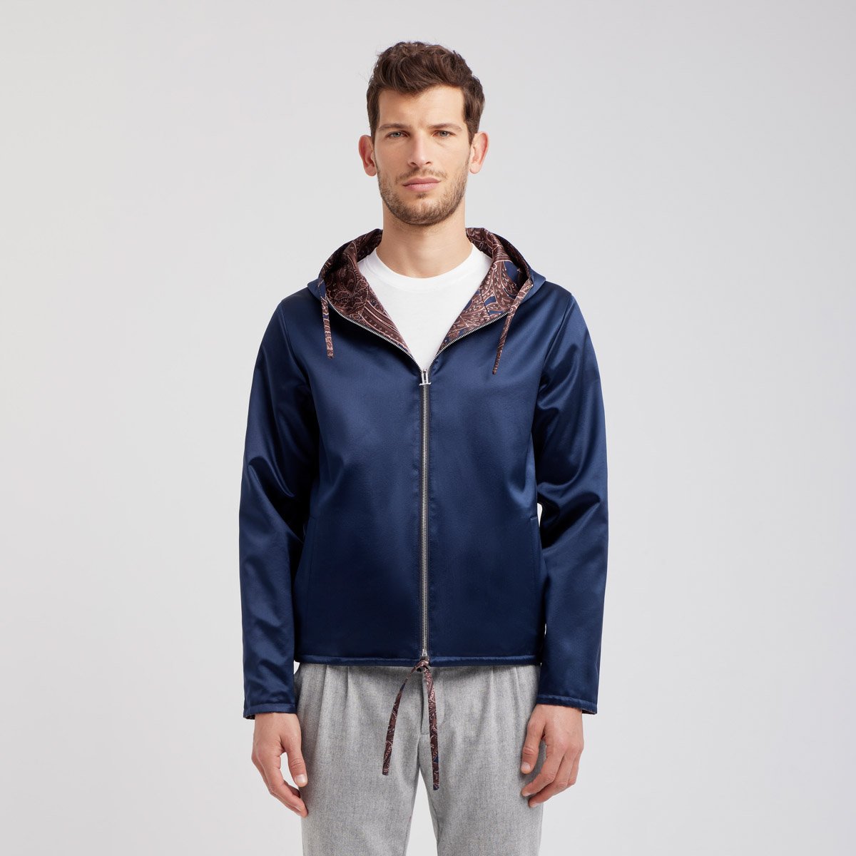 Giacca Casual – Bomber reversibile in seta, 100% made in Italy - immagine 5