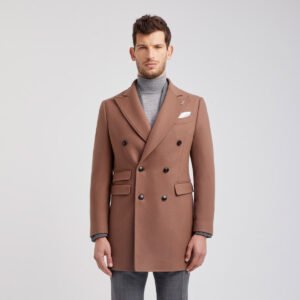 Cappotto formale – Raffinato cappotto doppiopetto in lana vergine, 100% made in Italy