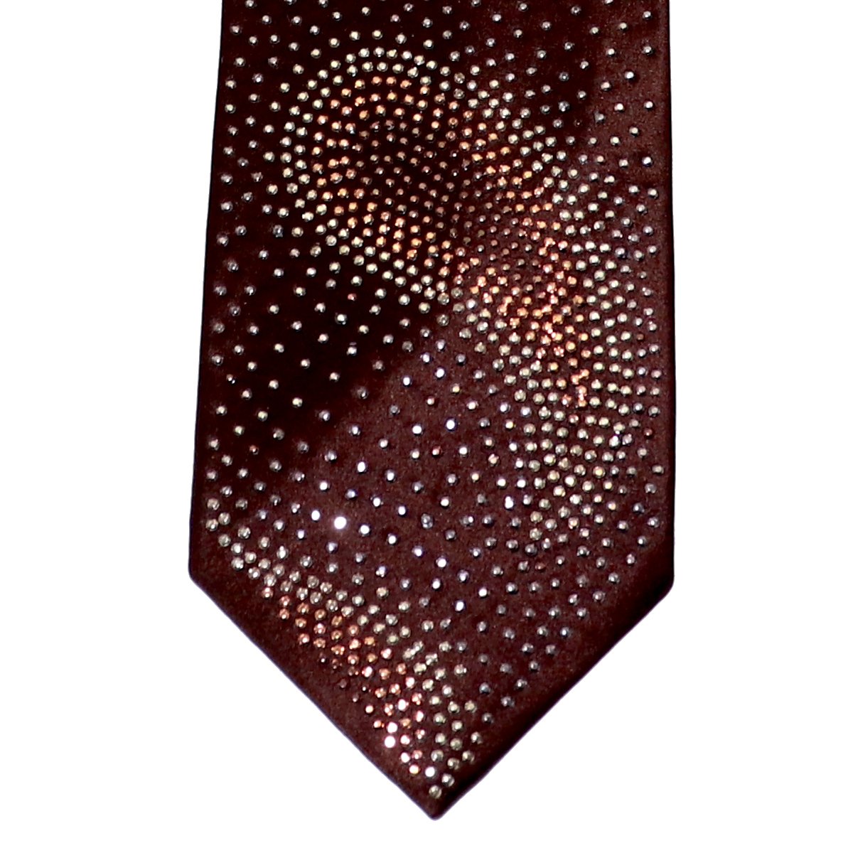 Cravatta in seta nera con motivo paisley in cristalli Swarovski bianchi e oro - immagine 3